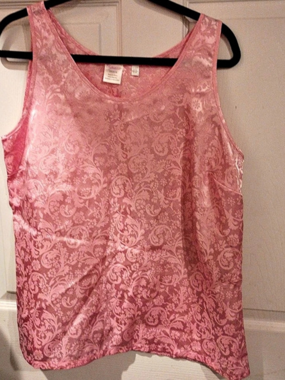 Enchanting Floral Pink Tank Top Size Large Like New